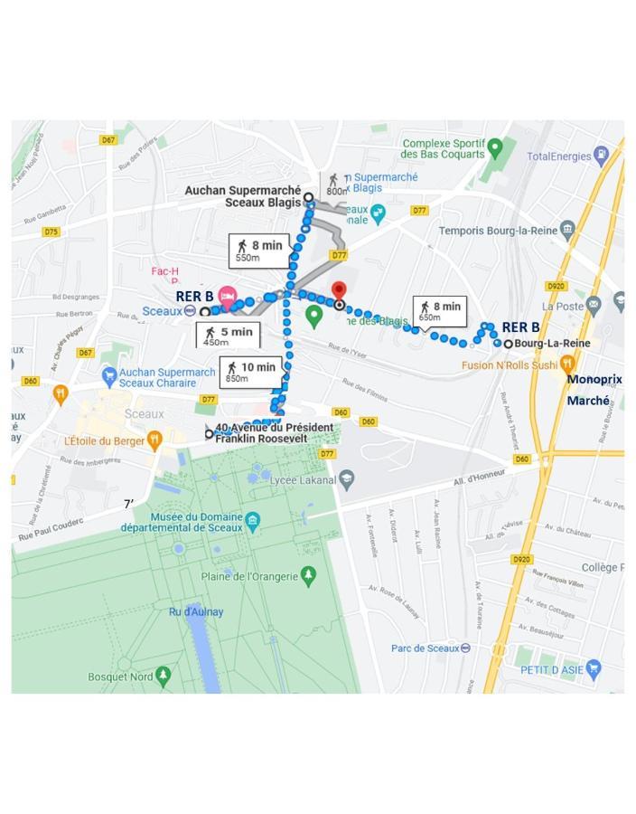 3 Private Rooms Shared Flat In A Villa At Sceaux 600M Rer B Direct To Notre-Dame Экстерьер фото